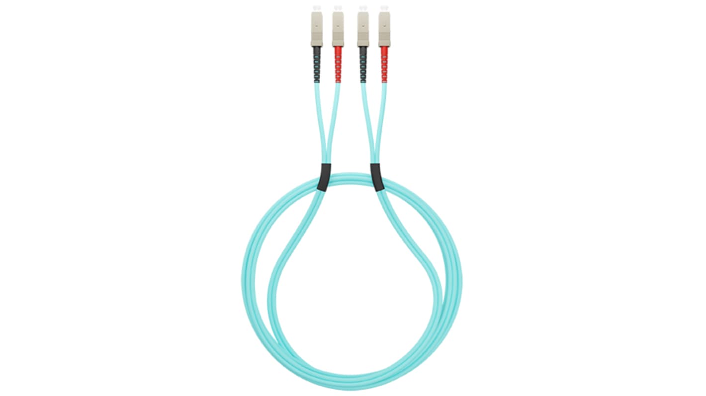 CAE Multimedia Connect SC to SC Duplex Multi Mode OM3 Optical Patch Cord, 50μm, Yellow, 1m