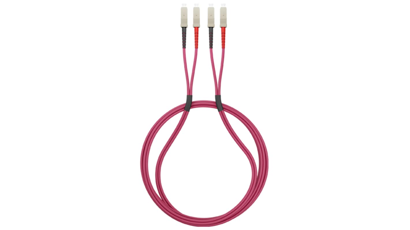 CAE Multimedia Connect SC to SC Duplex Multi Mode OM3 Optical Patch Cord, 50μm, Yellow, 1m