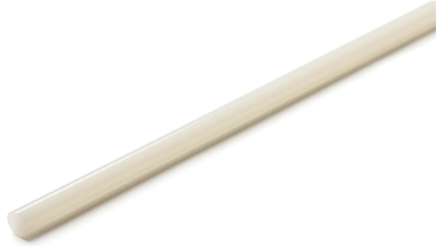 RS PRO White Nylon Rod, 1m x 6mm Diameter