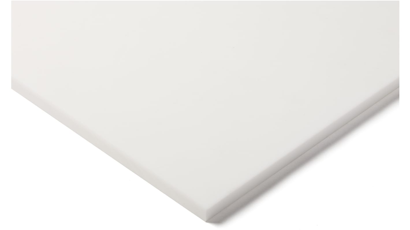 RS PRO PTFE Kunststoffplatte, Weiß, 1.6mm x 300mm x 600mm / 2.18 → 2.21g/cm³ bis +260°C, Voll