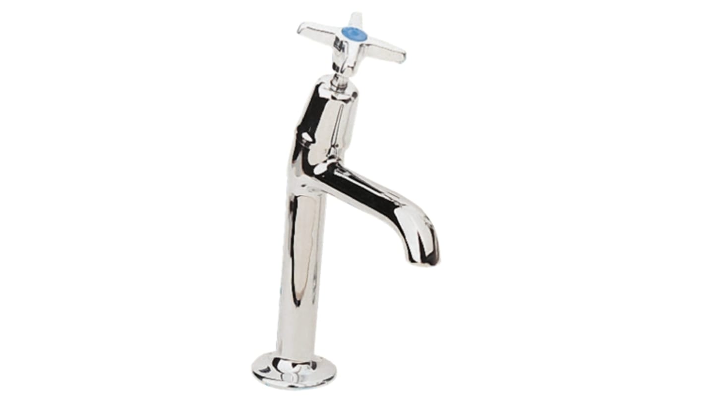 Pegler Yorkshire Chrome Plated Brass Twist Handle High Neck Cold Sink Tap, 1/2in