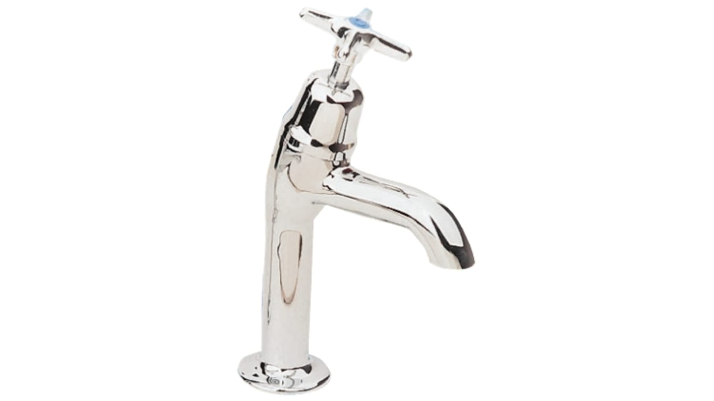 Pegler Yorkshire Chrome Plated Brass Twist Handle High Neck Cold Sink Tap, 3/4in