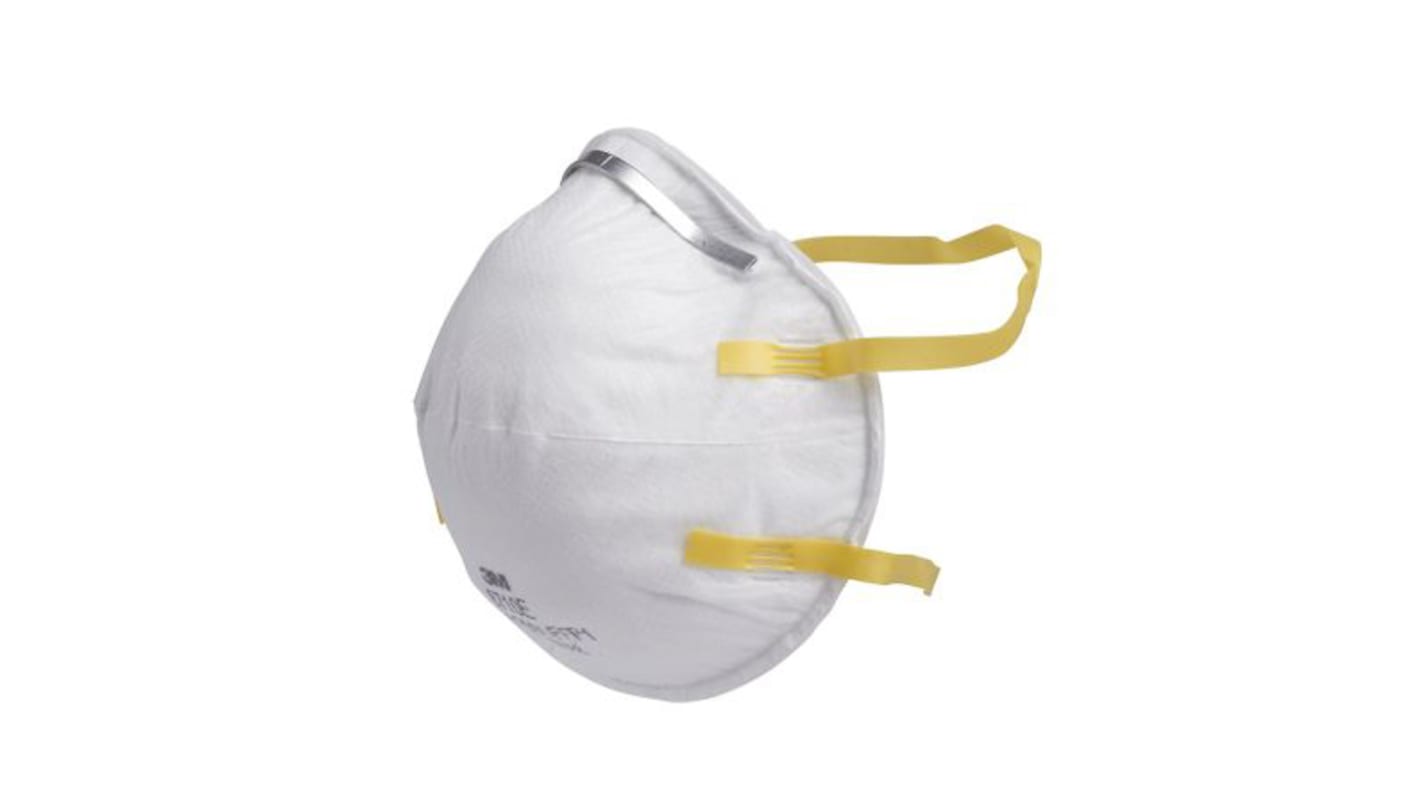 Mascherine usa e getta FFP1 NR D 3M serie 8000, col. bianco, con clip per naso regolabile