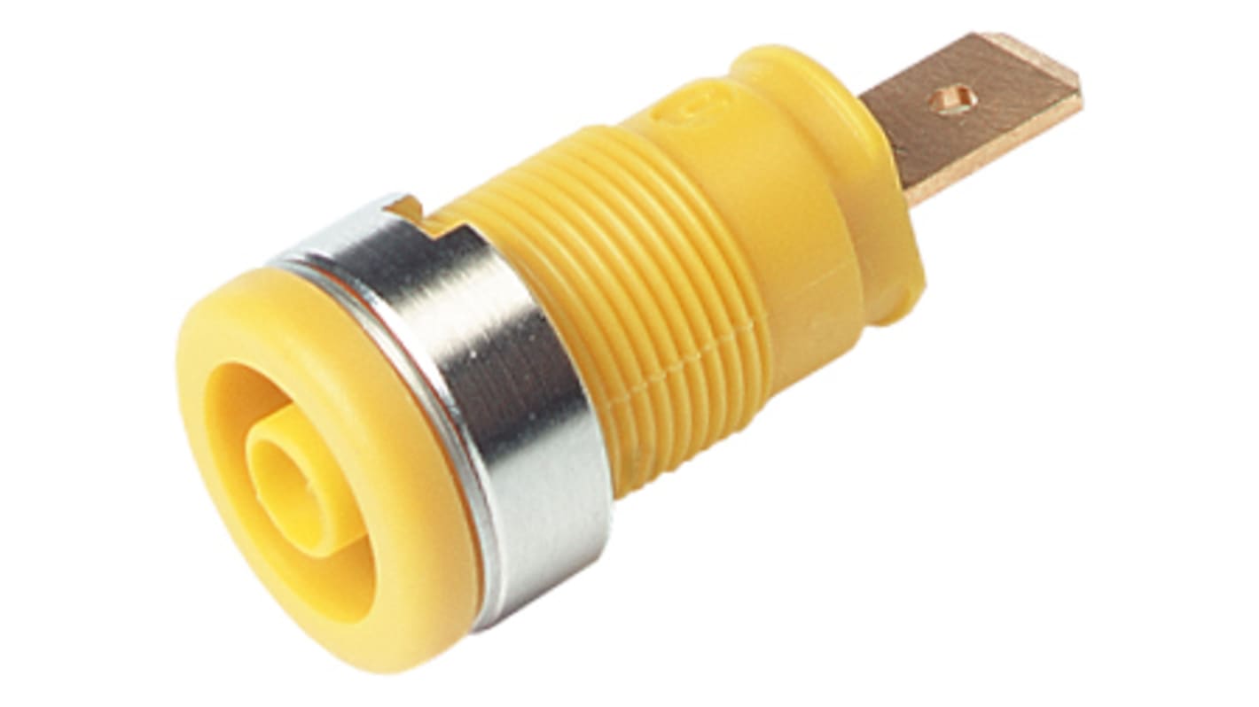 SOCKET 4MM, EB262-F6.3, YELLOW