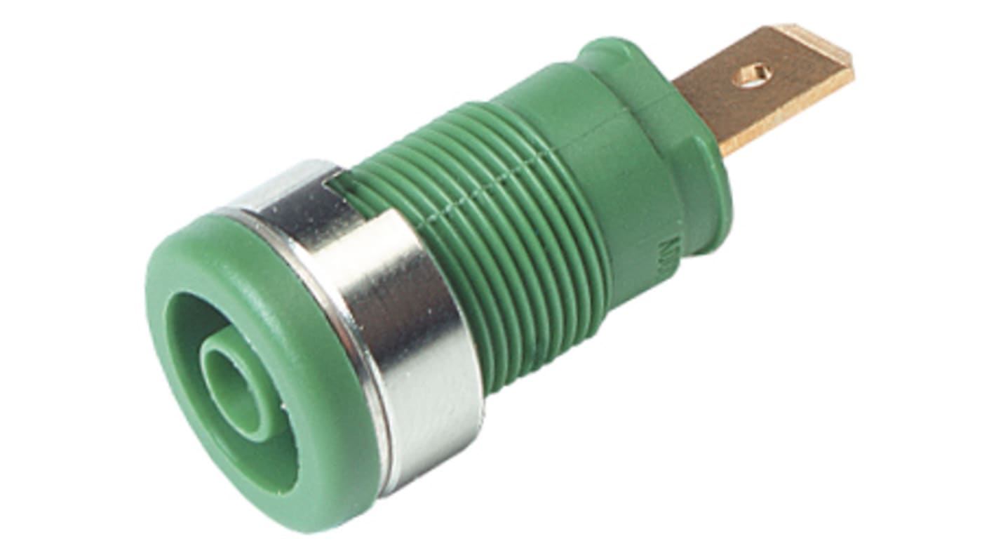 SOCKET 4MM, EB262-F6.3, GREEN