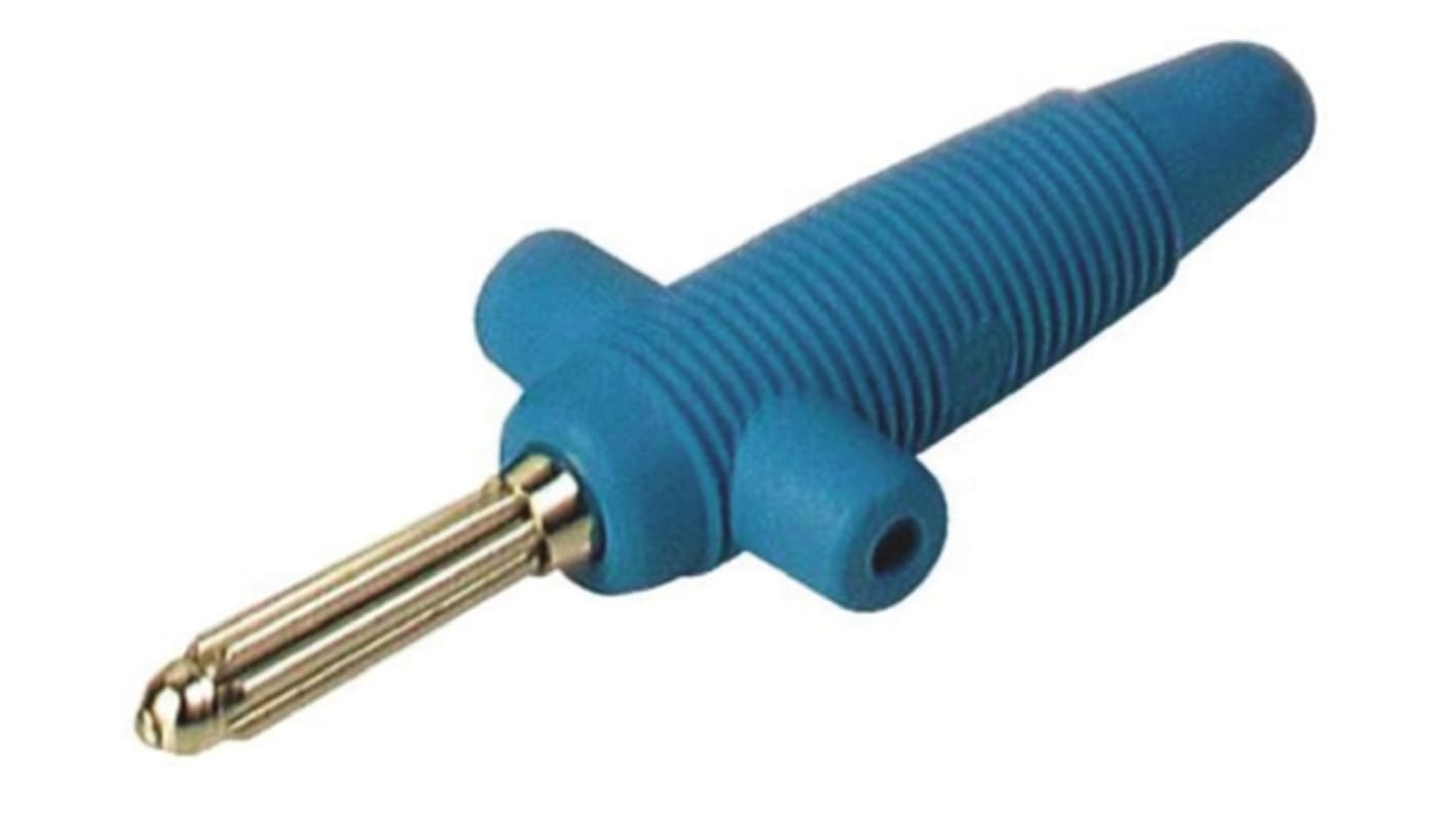 Hirschmann Test & Measurement Blue Male Banana Plug - Solder, 60V dc