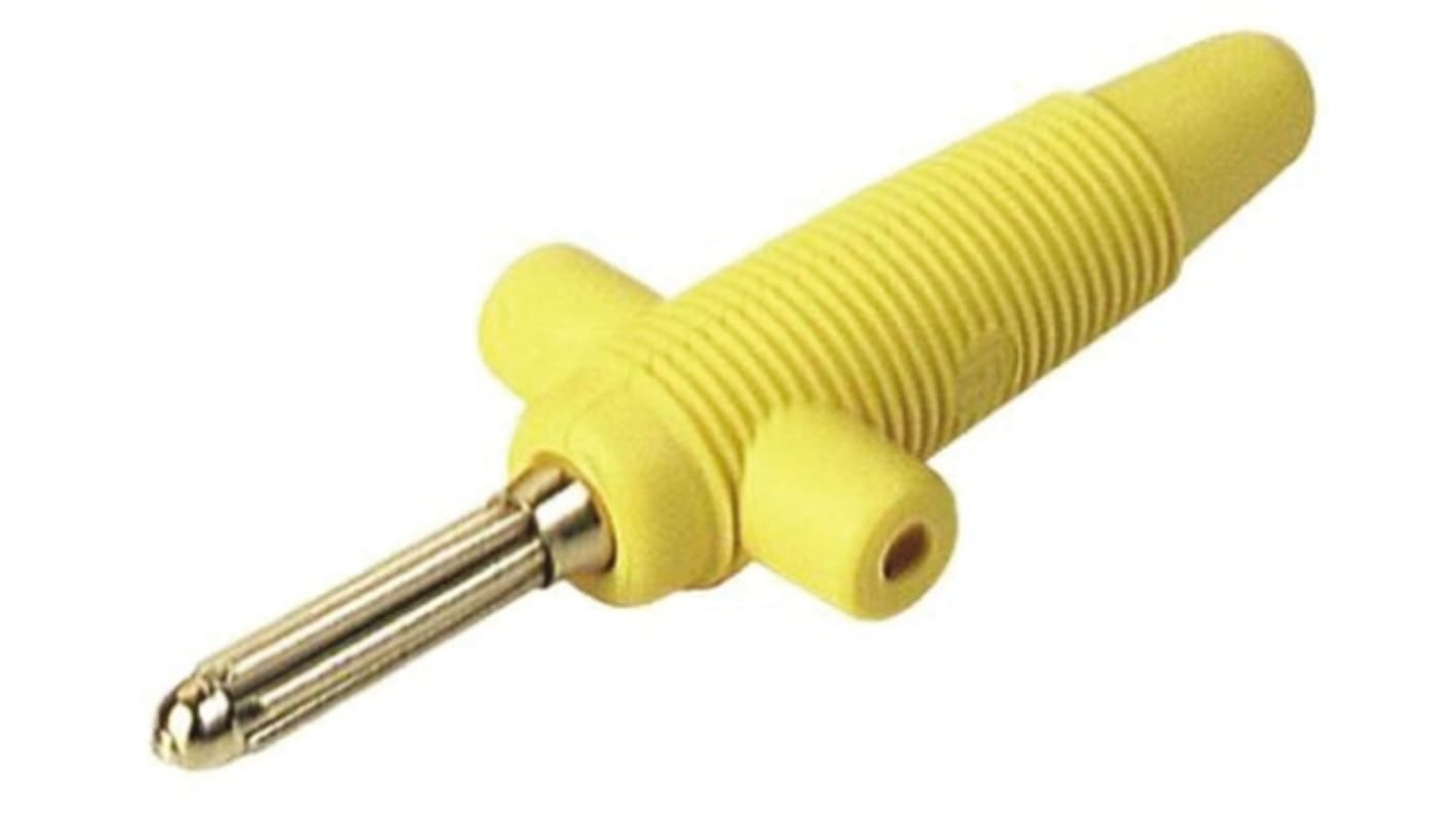 Hirschmann Test & Measurement Yellow Male Banana Plug - Solder, 60V dc