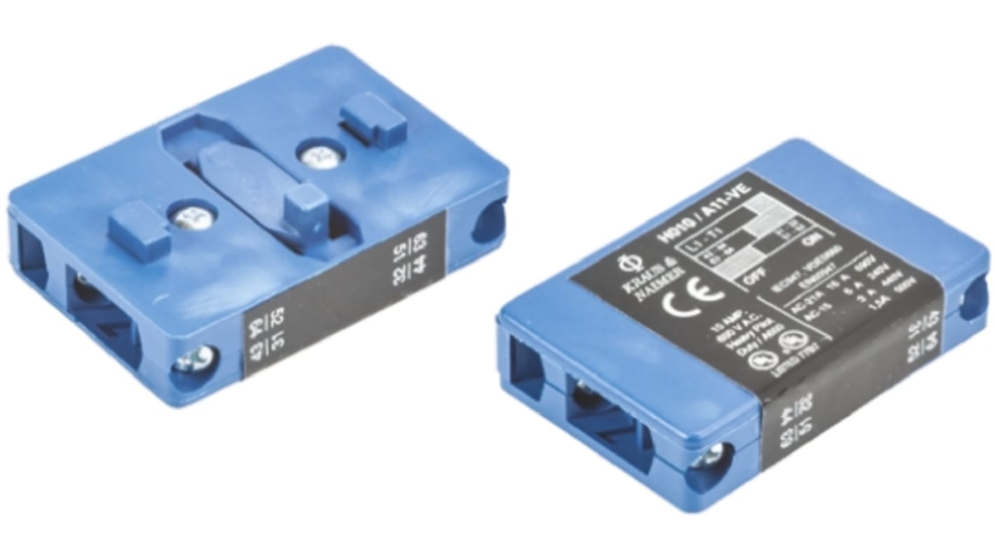 Bloc de contact auxiliaire Kraus & Naimer 2 contacts 1 N/F + 1 N/O latérale