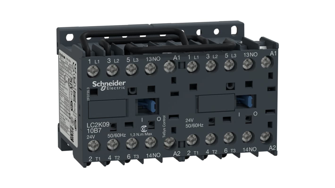Schneider Electric TeSys K LC2K Reversing Contactor, 230 → 240 V ac Coil, 3-Pole, 9 A, 4 kW, 3NO, 690 V ac