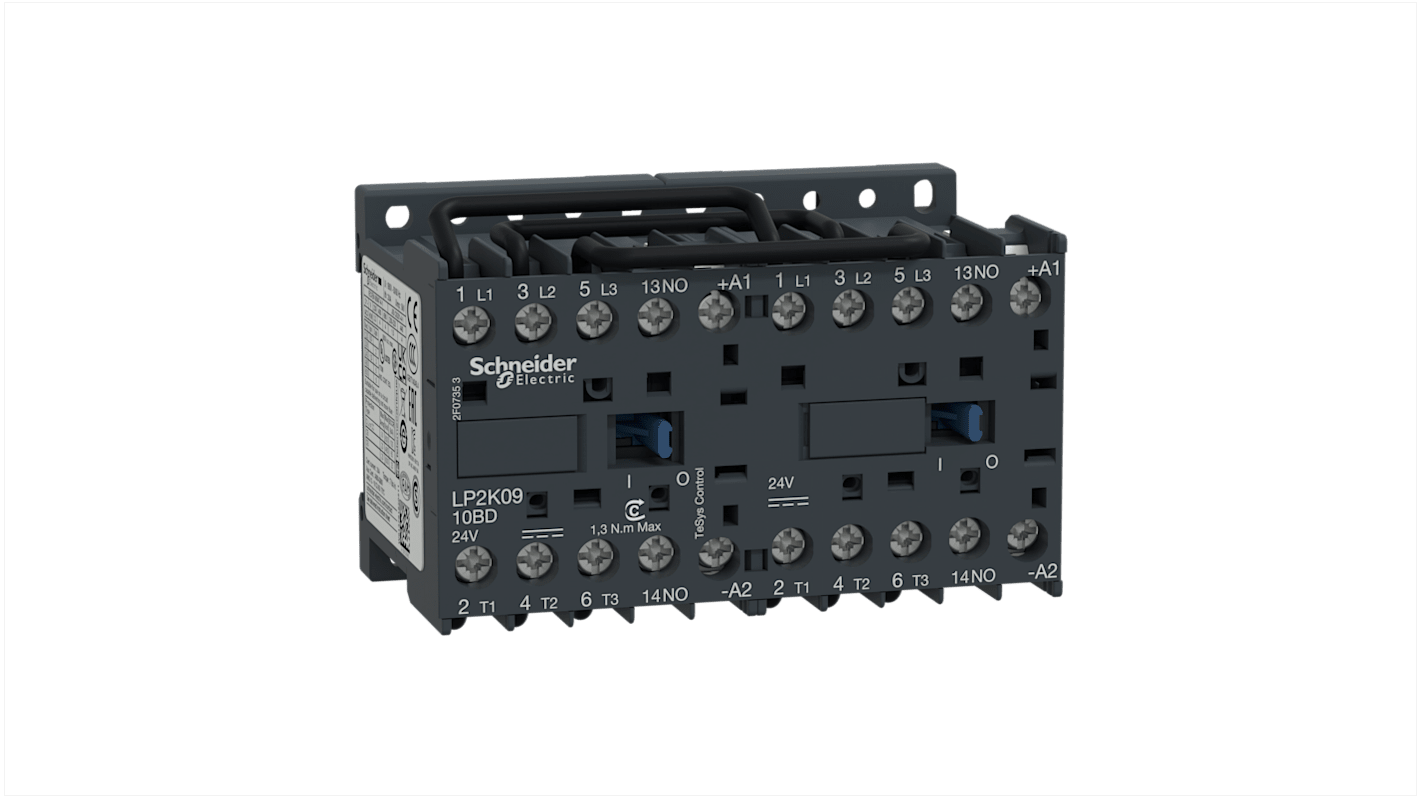 Contattore Reversibile Schneider Electric, serie LP2K, 3 poli, 3NO, 9 A, 4 kW, bobina 24 V dc