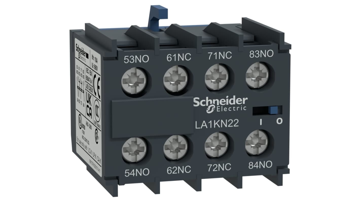 Schneider Electric Auxiliary Contact, 4 Contact, 4NO, Front Mount, TeSys