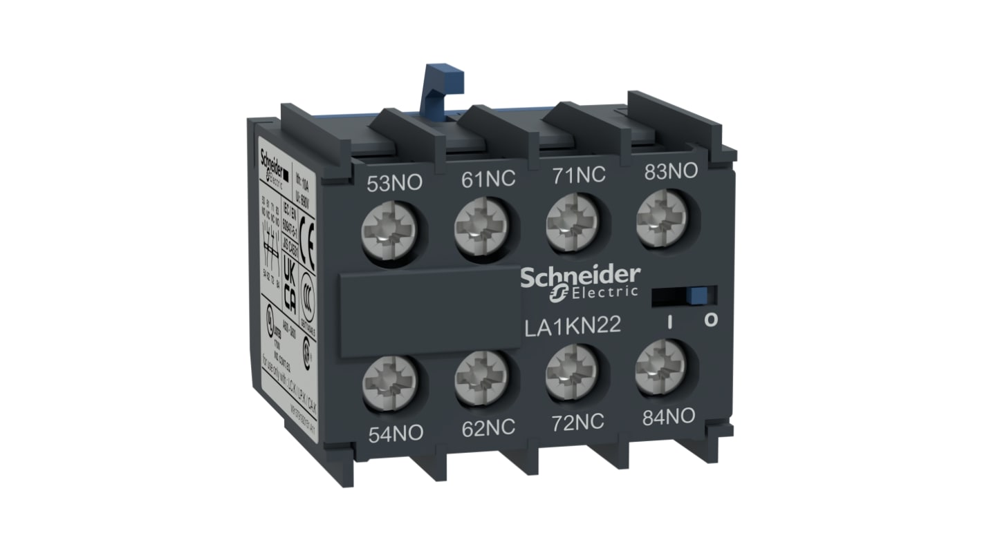 Schneider Electric Auxiliary Contact, 4 Contact, 2NC + 2NO, Front Mount, TeSys LA1K