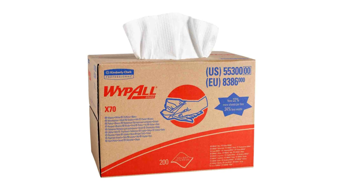 Kimberly Clark WypAll Dry Multi-Purpose Wipes, Box of 200