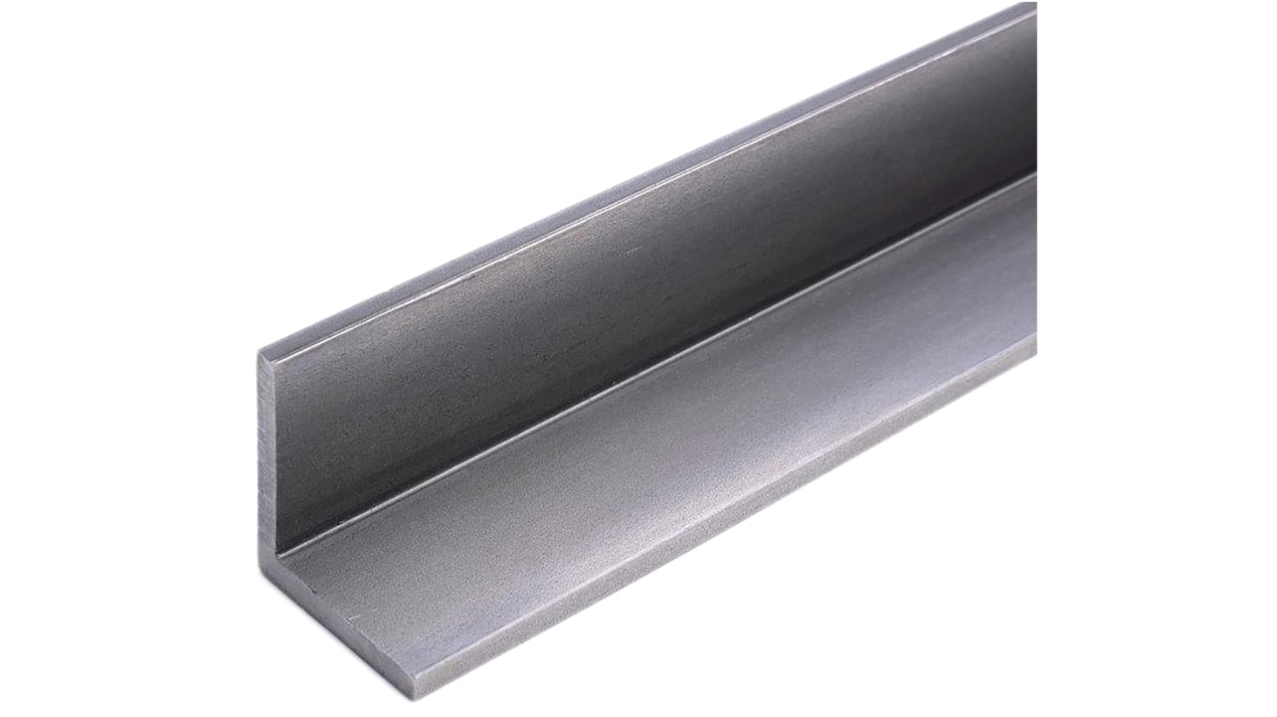 Angolare metallico RS PRO in Acciaio dolce, 1m x 20mm x 20mm x 3mm