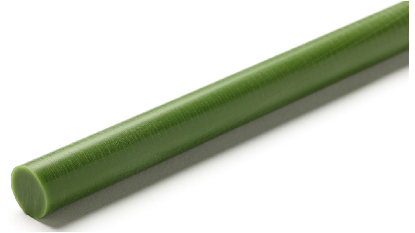 Varilla de nylon, Verde, 1m x 15mm