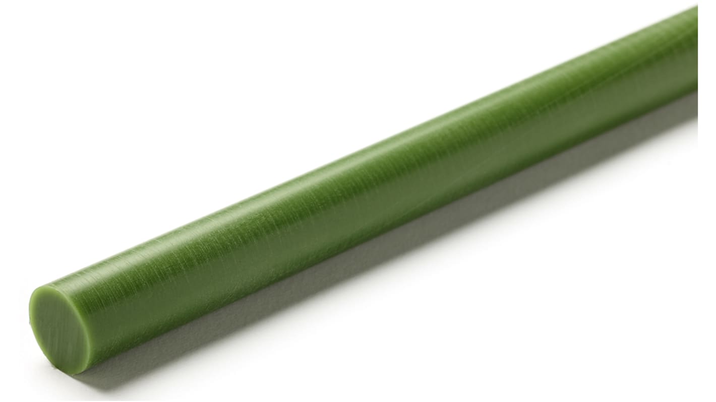 RS PRO Green Nylon Rod, 1m x 25mm Diameter