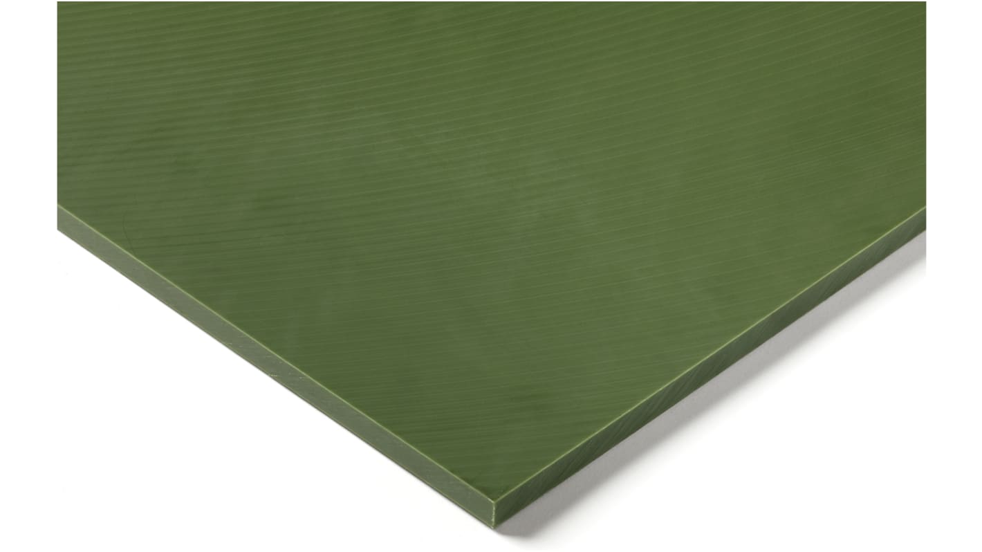 Foglio di plastica Tipo pieno RS PRO in PA, Verde, 500mm x 500mm x 15mm