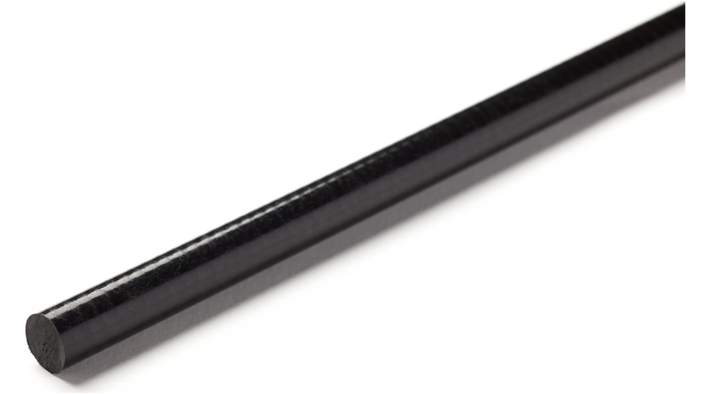 RS PRO Black Glass-Reinforced Plastic GRP Rod, 1m x 20mm Diameter