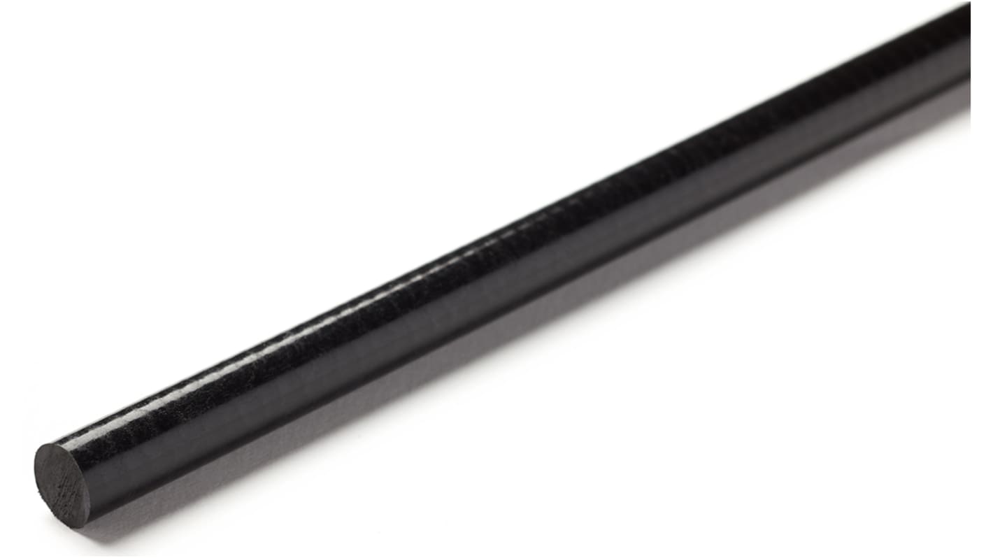 Varilla de plástico reforzado con fibra de vidrio GRP, Negro, 1m x 50mm