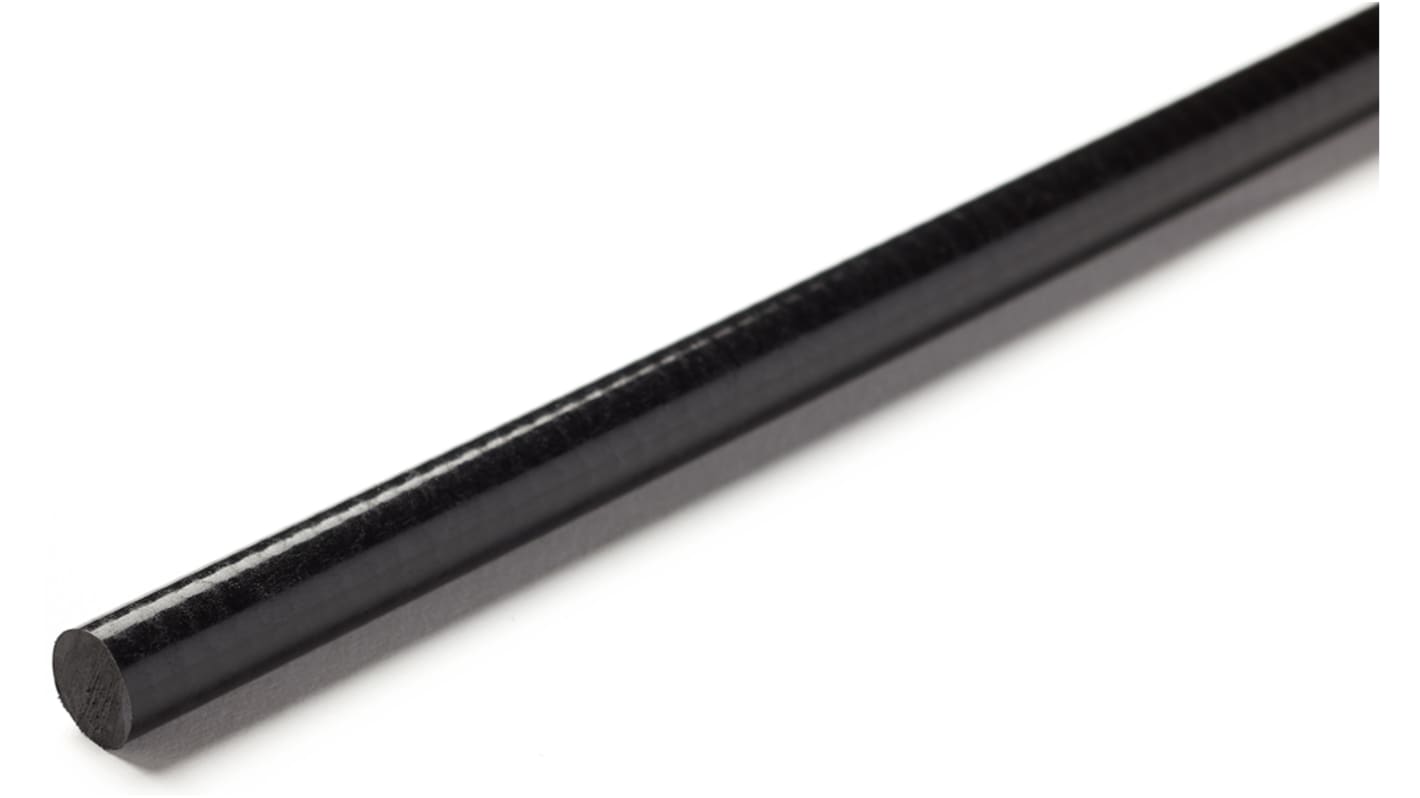 Varilla de plástico reforzado con fibra de vidrio GRP, Negro, 1m x 70mm