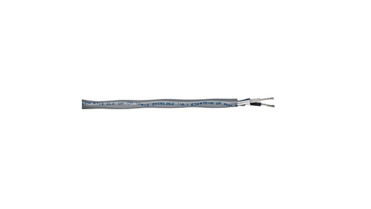 Belden8719 Series 2 Core Line level Low Voltage signal Cable, 0.95 mm² CSA, 7.95mm od, 152m, Chrome