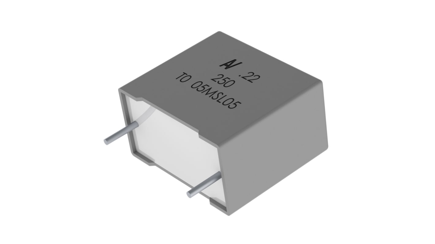 Condensador de película KEMET, 3.3μF, ±5%, 63 V ac, 100 V dc, Montaje en orificio pasante