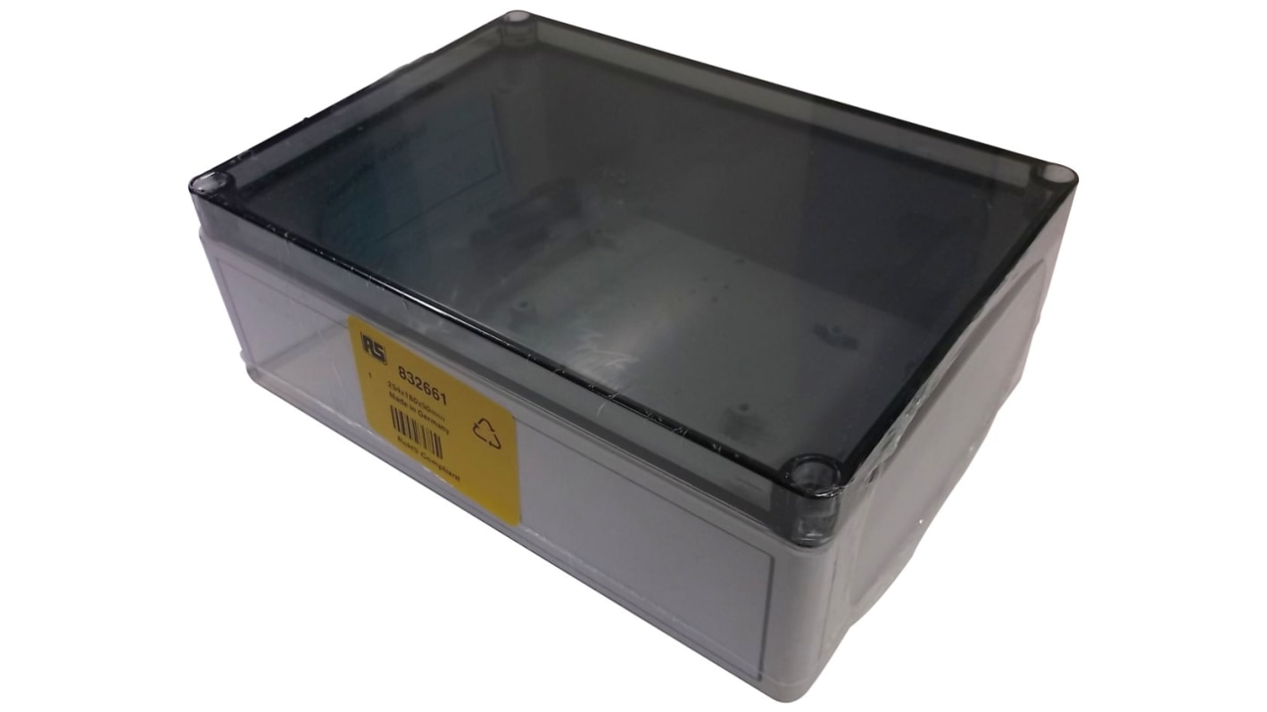 Spelsberg TK PC Series Grey Polycarbonate Enclosure, IP66, Transparent Lid, 254 x 180 x 90mm