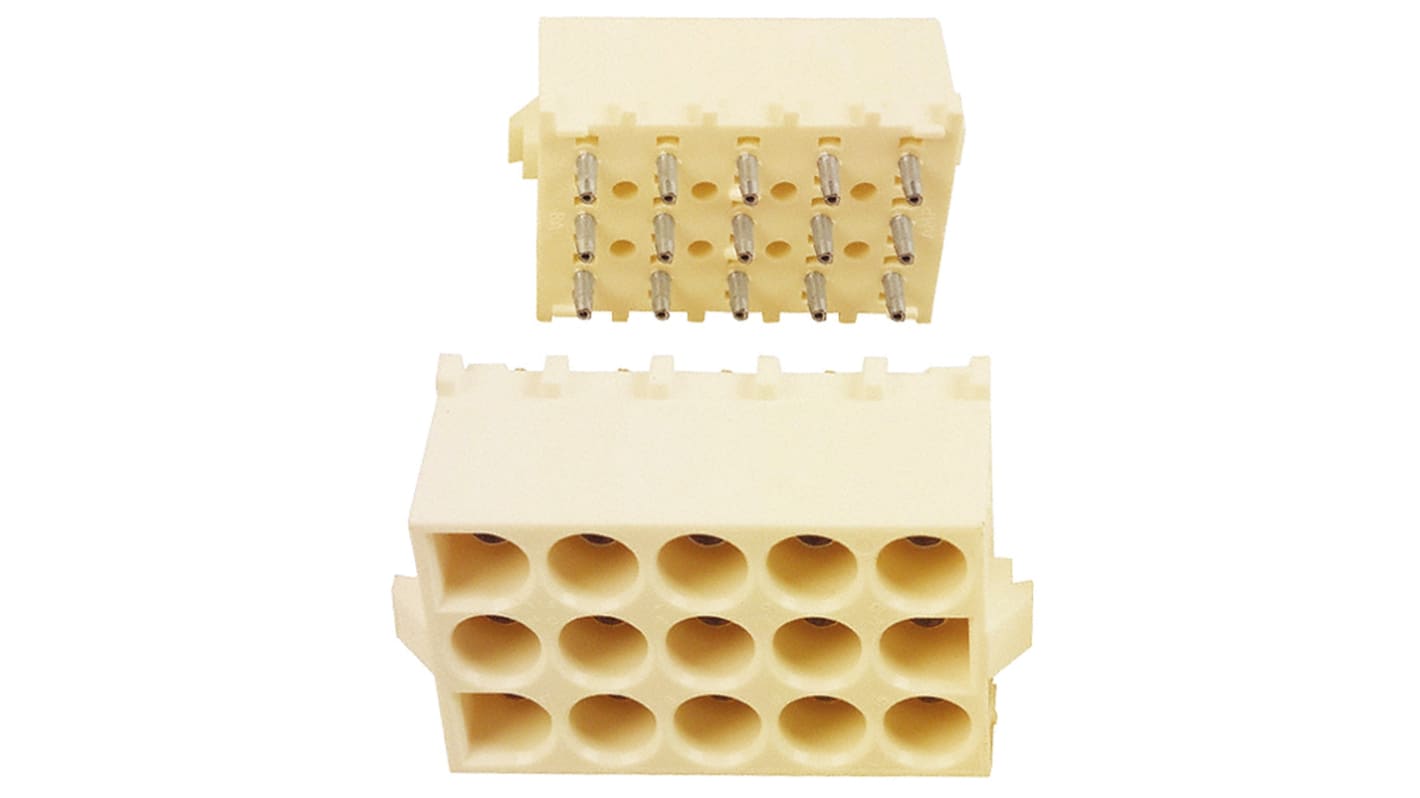 TE Connectivity Universal MATE-N-LOK Series Straight Through Hole PCB Header, 15 Contact(s), 6.35mm Pitch, 3 Row(s),
