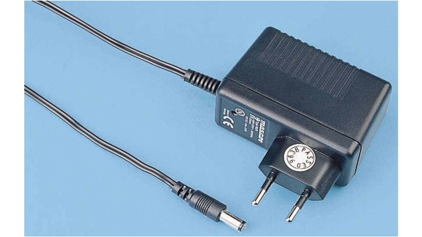 Mascot 10W Plug-In AC/DC Adapter 12V dc Output, 800mA Output