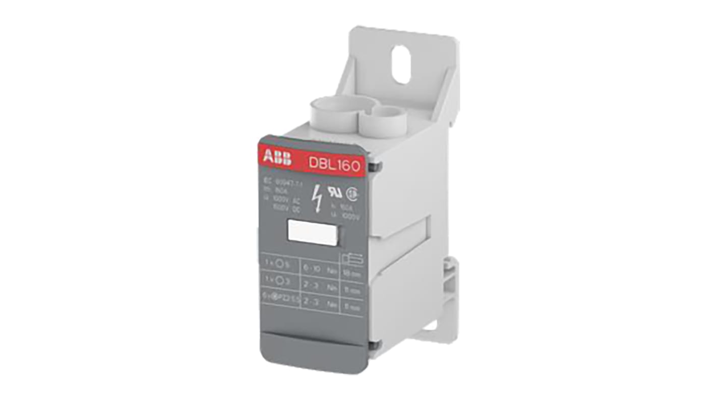 Entrelec Distribution Block, 8 Way, 10 → 70 (End 1) mm², 2.5 → 16 (End 2) mm², 6 → 16 (End 1) mm²,