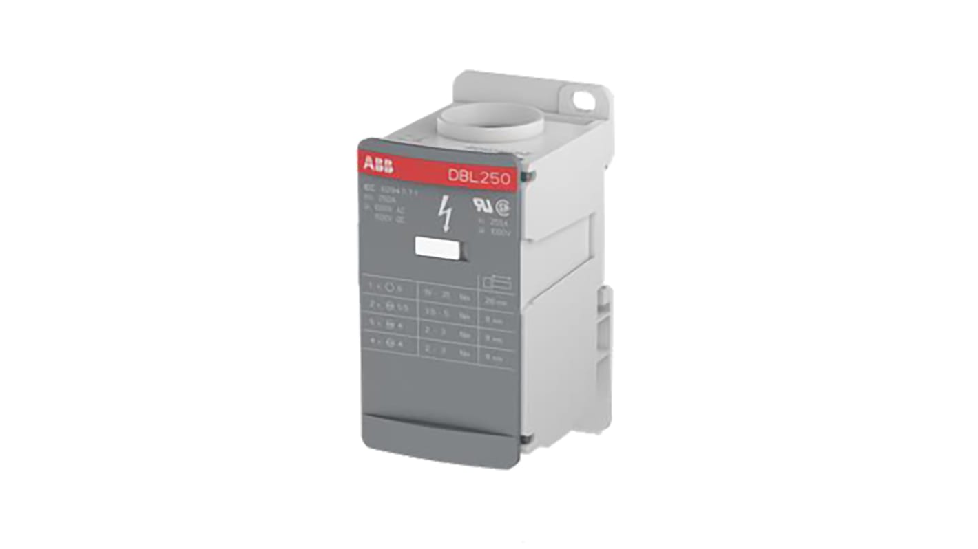 Entrelec 12路分线盒, 250A, 1 kV 交流，1.5 kV 直流, 14 → 2（端 2）AWG，14 → 6（端 2）AWG，14 → 8（端 2）AWG，2 →