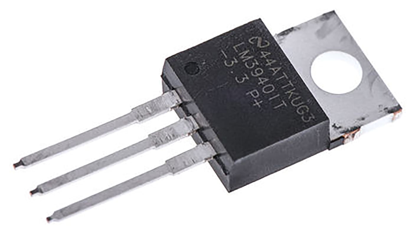 Texas Instruments LDO稳压芯片, 3.3 V输出, 1A最大输出, 单路输出, TO-220, 3针, 通孔安装, -40 °C→+125 °C