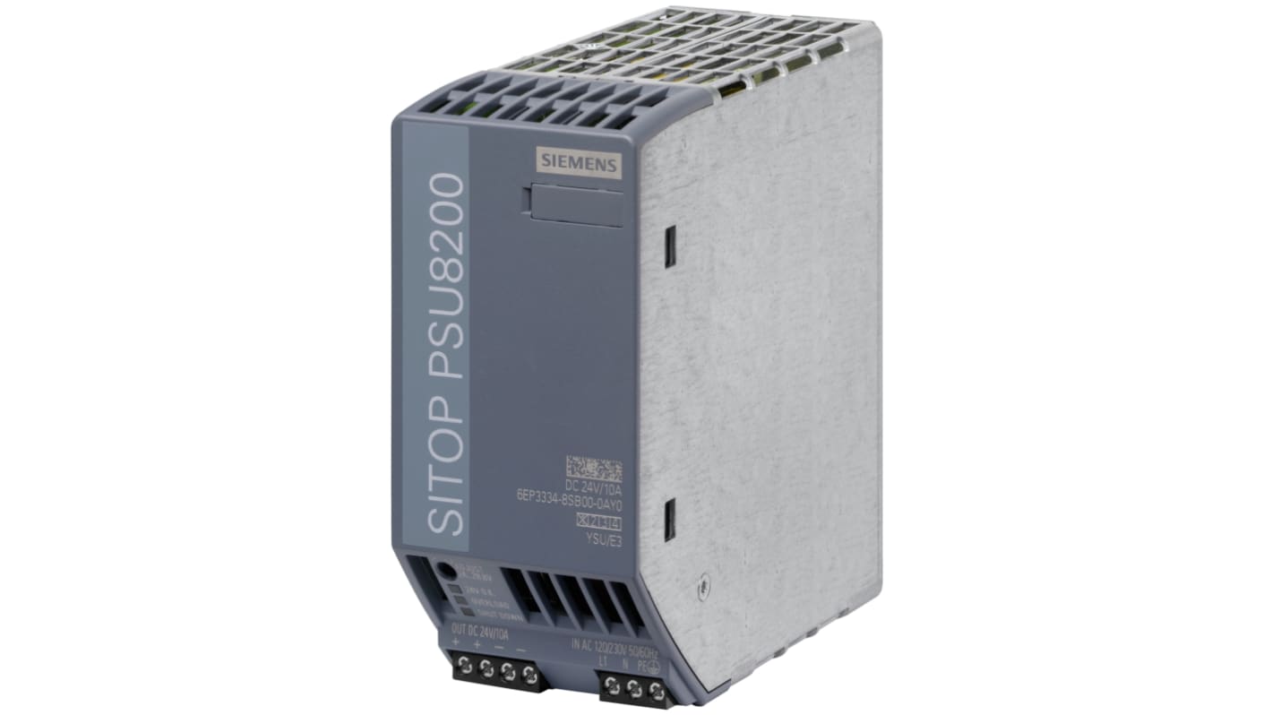 Alimentatore a montaggio su guida DIN Siemens, 24V cc, 10A, 120 → 230V ca, 240W