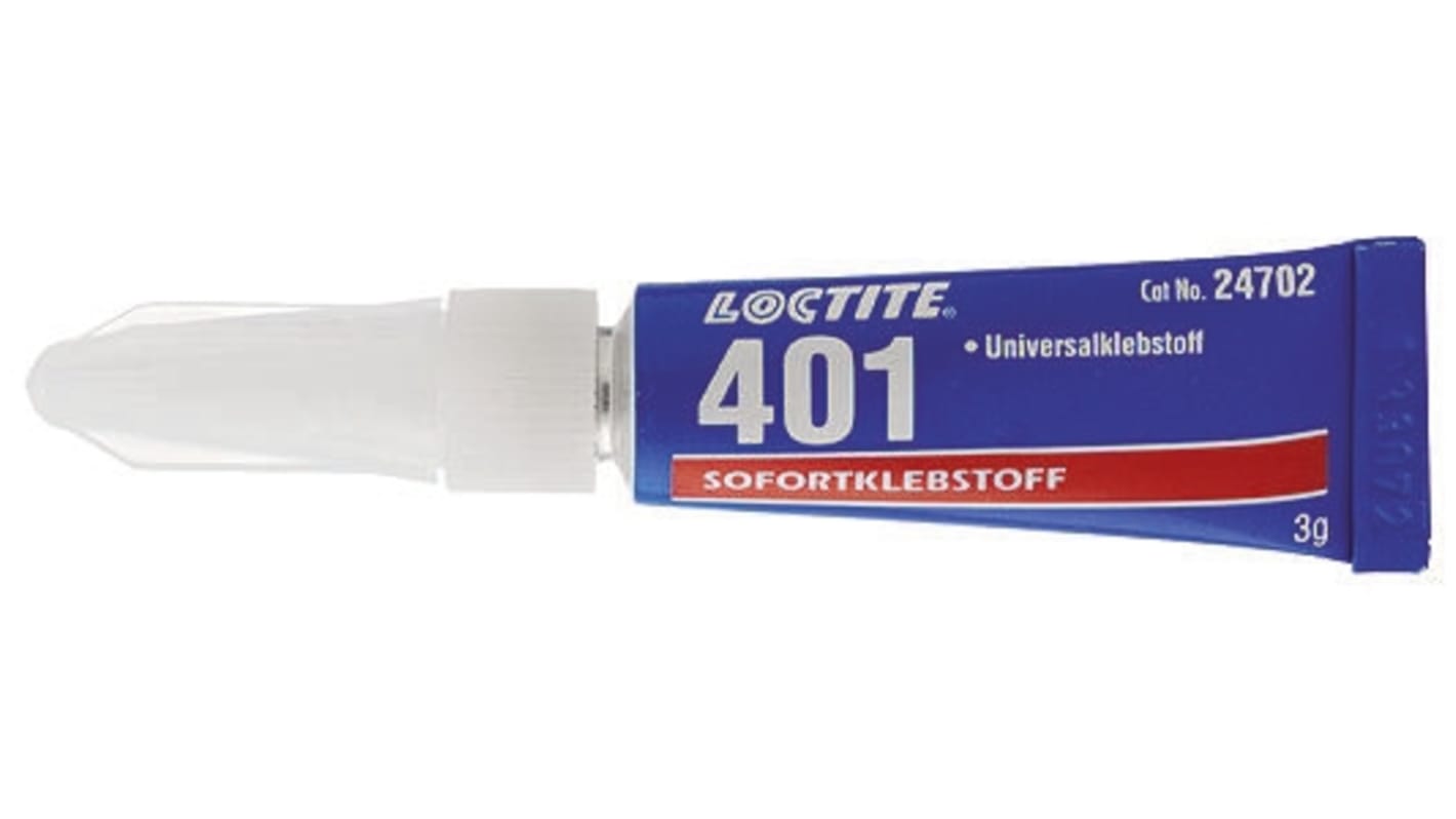 Loctite 401 Sofortklebstoff Cyanacrylat Flüssig transparent, Tube 3 g