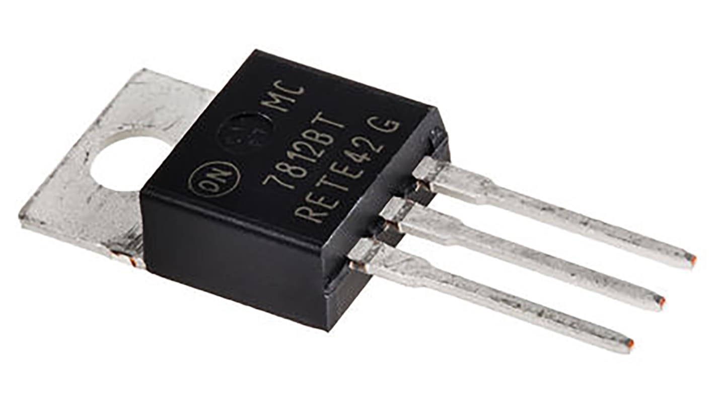 onsemi 线性稳压芯片, 12 V输出, 1A最大输出, 单路输出, TO-220, 3针, 通孔安装, -40 °C→+125 °C, ±4%精度
