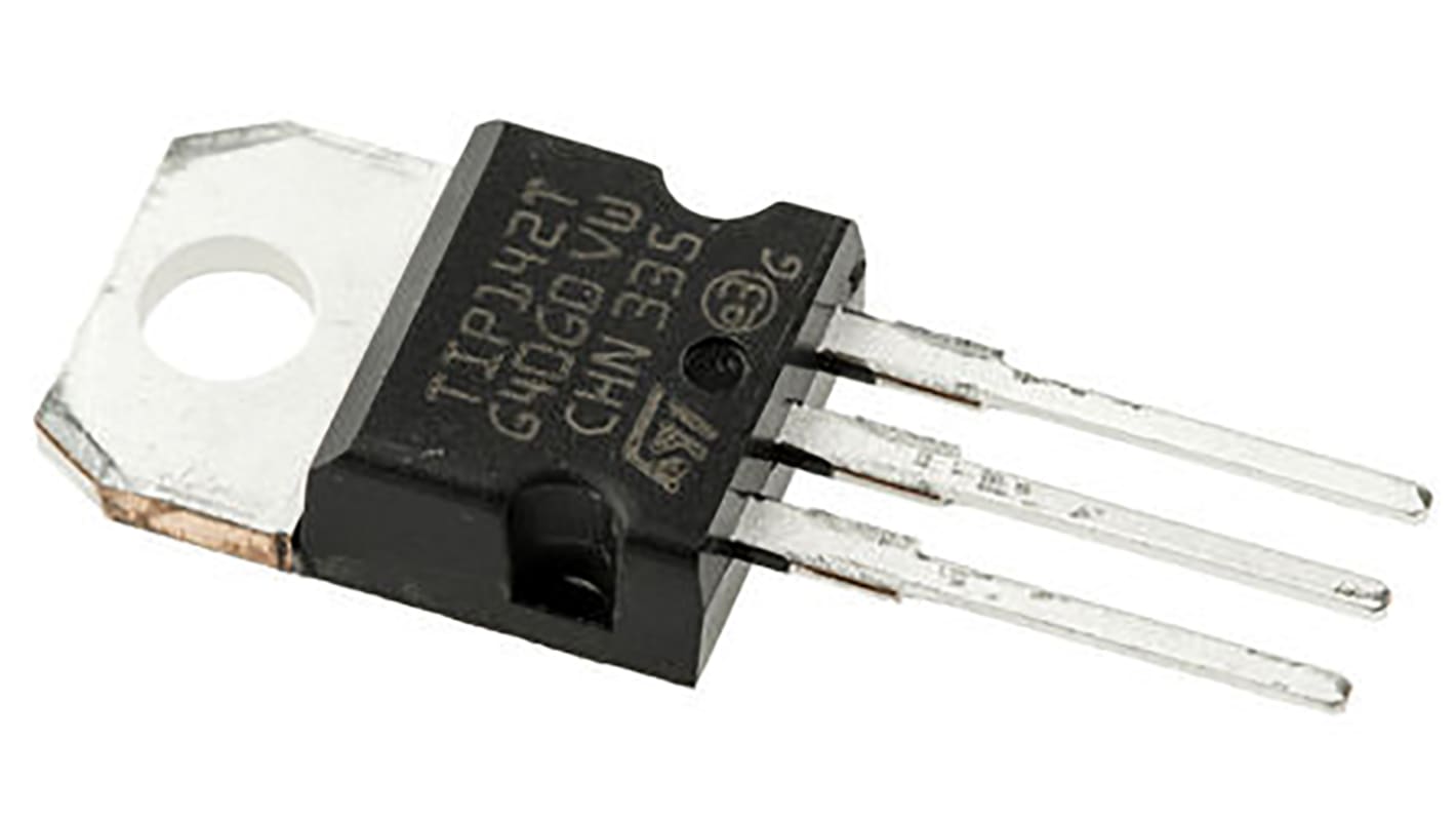 STMicroelectronics TIP142T Darlington tranzisztor, NPN, 10 A, 100 V, HFE:500, 3-tüskés, TO-220 Egyszeres