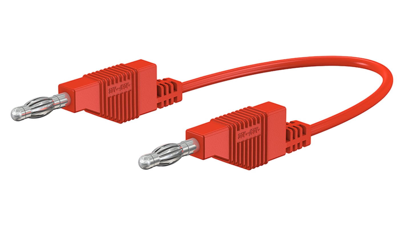 Staubli, 15A, 30 V ac, 60V dc, Red, 500mm Lead Length