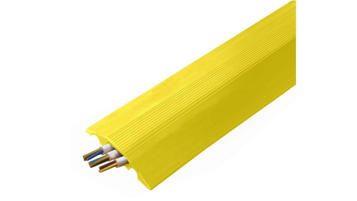 RS PRO 3m Yellow Cable Cover in Rubber, 30mm Inside dia.