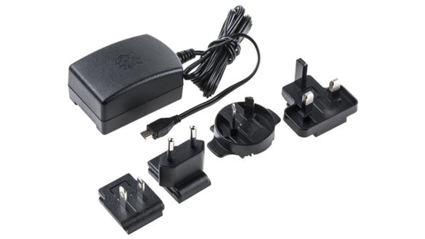 Stontronics Raspberry Pi Power Supply, Micro USB Type B with Universal Plug Type