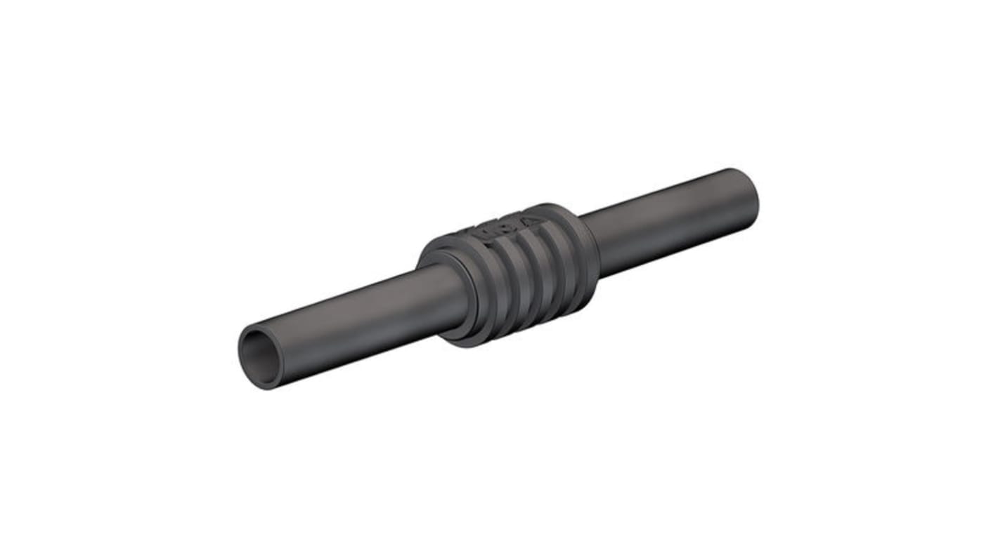 Staubli Bananstik, Sort, med Messing-kontakter, 4mm-fatning