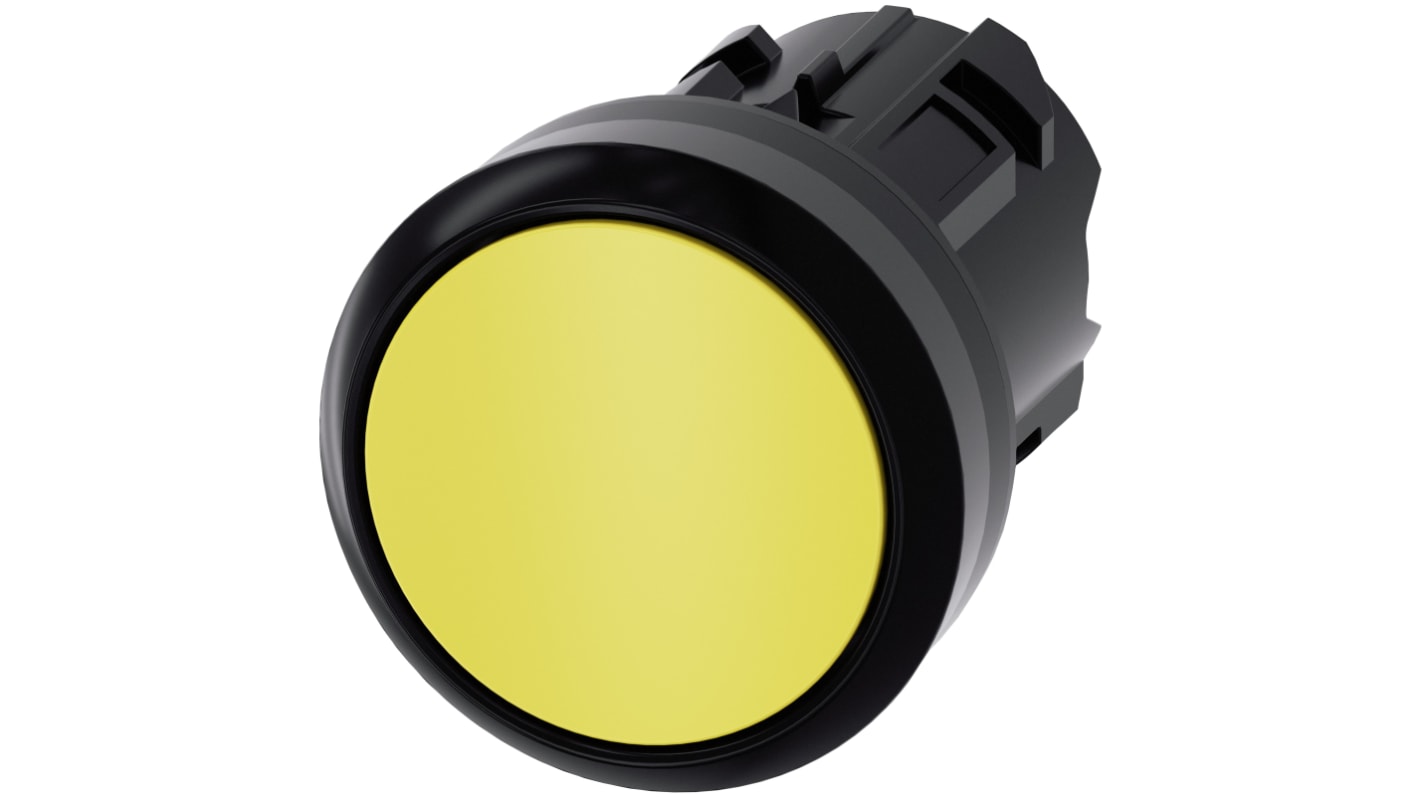 Siemens SIRIUS ACT 3SU10 Series Yellow Momentary Push Button, 22mm Cutout, IP66, IP67, IP69(IP69K)