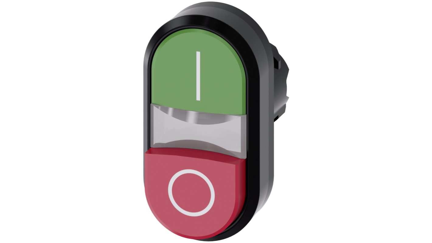 Siemens SIRIUS ACT 3SU10 Series Green, Red Momentary Push Button Head, 22mm Cutout, IP66, IP67, IP69K