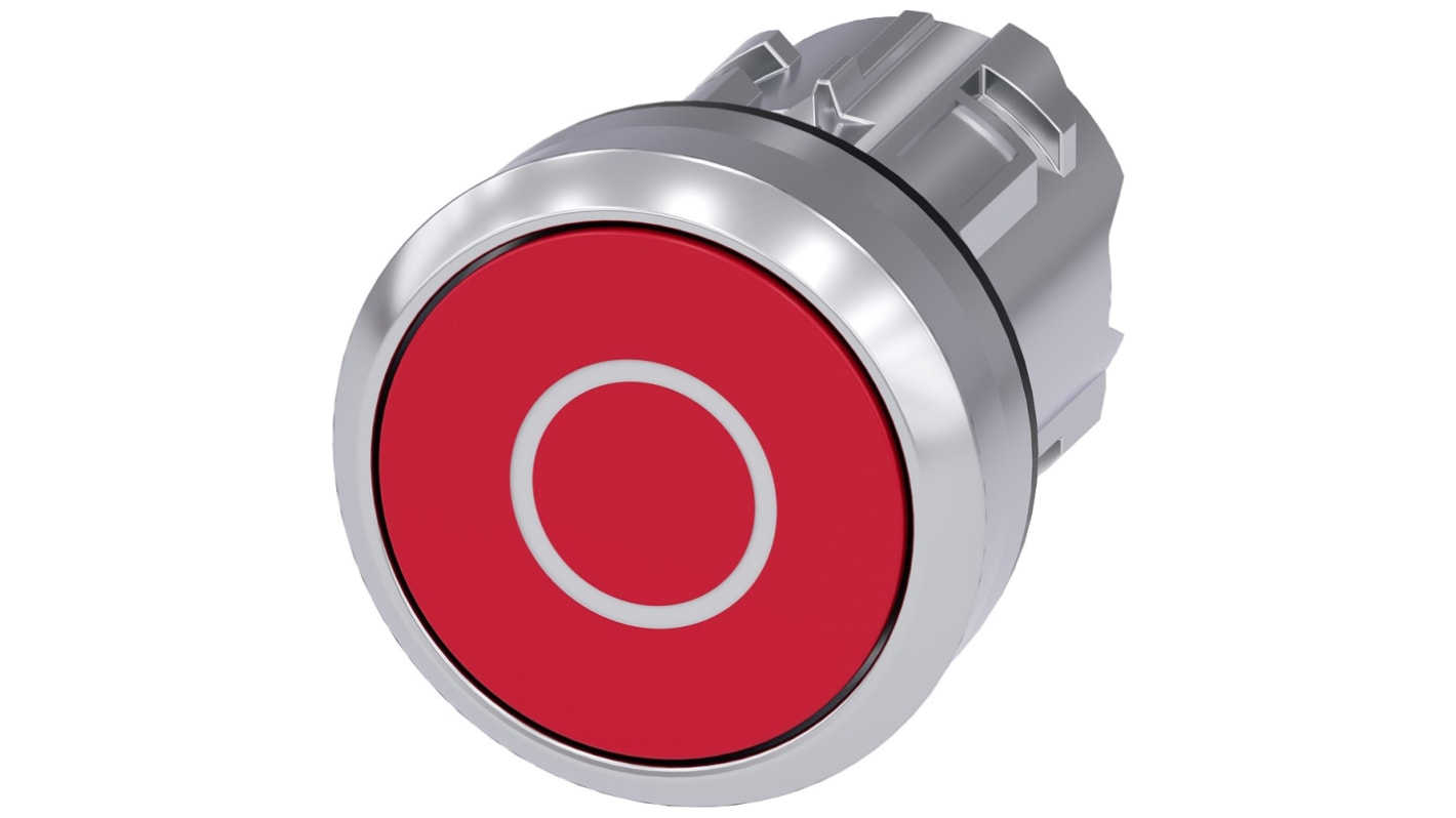Siemens 红色圆形按钮头, Φ22mm开孔, Φ29.5mm按钮, 瞬时, IP66, IP67, IP69K, SIRIUS ACT 3SU10系列