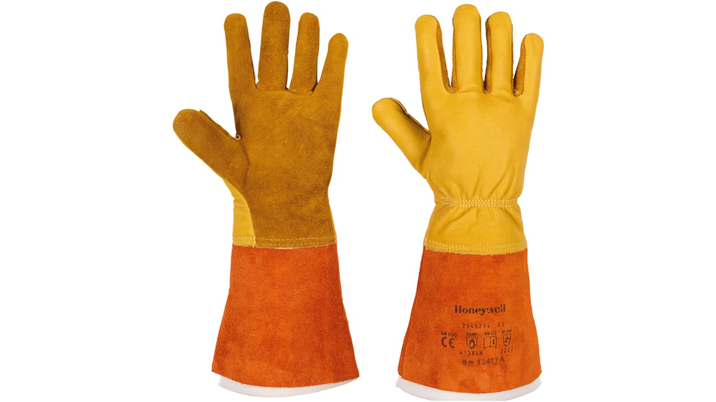 Honeywell Safety Blue Leather Gloves, Size 10