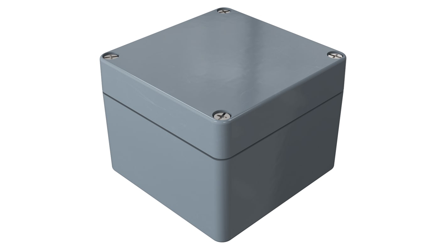 Rose Polyester Standard Series Grey Glass Fibre Reinforced Polyester Enclosure, IP66, IK08, Grey Lid, 122 x 120 x 90mm