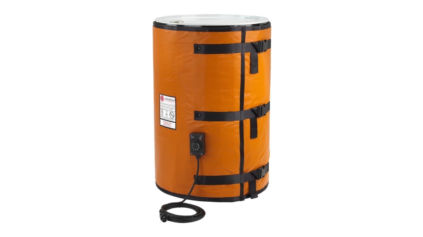RS PRO 1800W PTFE-belagt glasfiberklud Varmekappe til tromleside, 850 x 1950mm, 200l