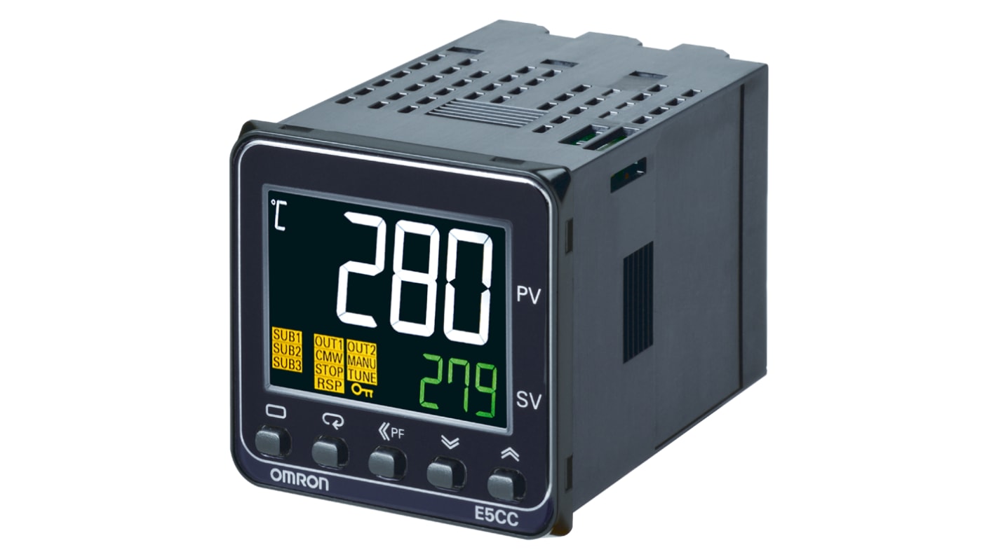 Rs-Online Termoregolatori PID Omron E5CC 24 V ca/cc 48 x 48mm 1 uscita SSR relè a stato solido logica