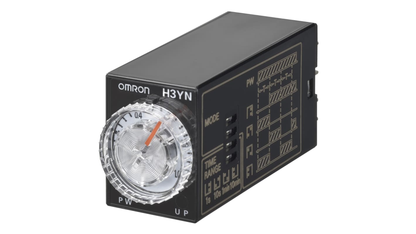 Omron 24V dc Timer Relay, Multi-funktions timerfunktioner Panelmontering