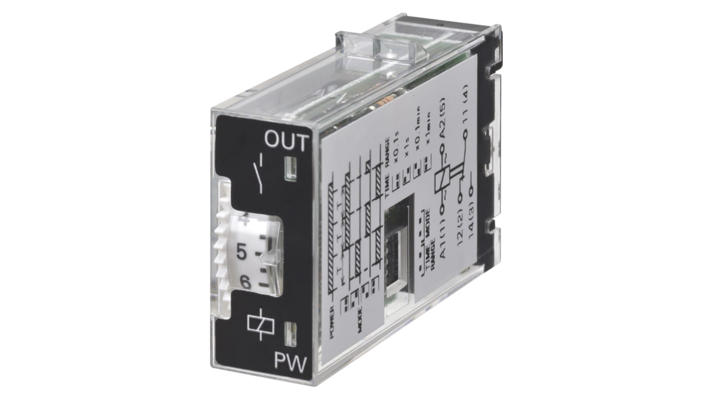 Omron H3RN Series Panel Mount Timer Relay, 24V dc, 2-Contact, 0.1 s → 10min, SPDT