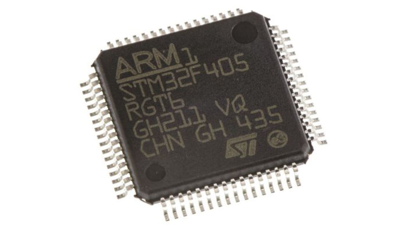 STMicroelectronics, 32bit ARM Cortex M4, STM32F4 Microcontroller, 180MHz, 512 kB Flash, 64-Pin LQFP